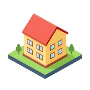Изометрическая иллюстрация земельного участка с разграничением территорий для разрешения судебных споров по границам от Urright